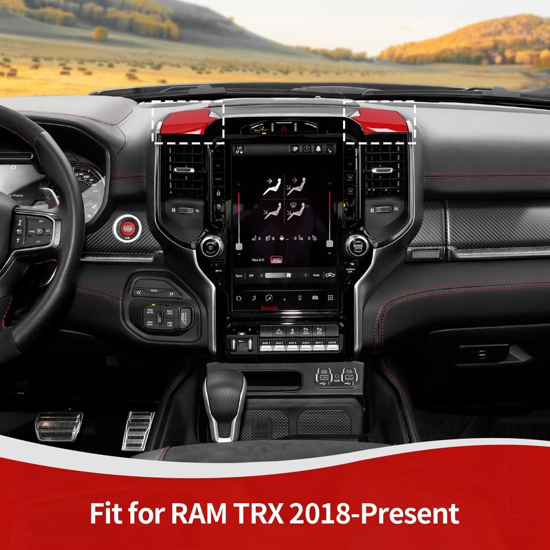 JOSHELA for RAM TRX Center Dashboard Storage Bin Trim Cover