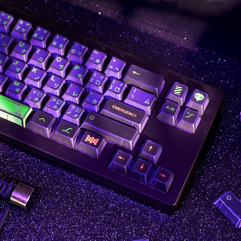 GEKUCAP Manga Themed Japanese Keycaps, Retro PBT Keyboard Key Caps