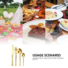 24-Piece Stainless Steel Utensils Set Include Forks Knives Spoons Silverware Set for 4 Mirror Polished Tableware Flatware Set for Home Kitchen and Restaurant Party Dishwasher Safe