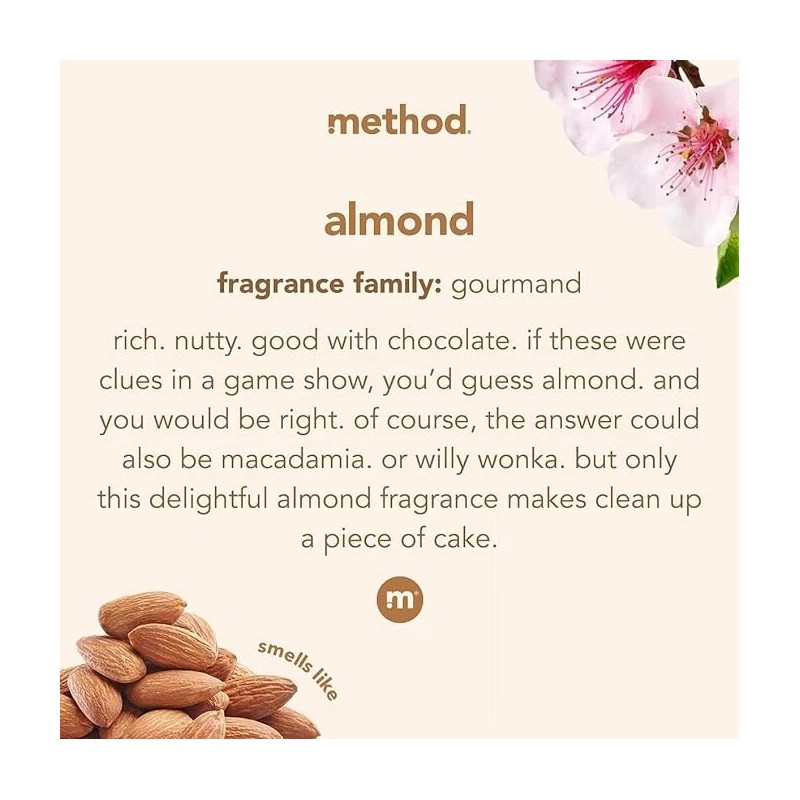 Method Hardwood Floor Cleaner, Almond Scent – 25 oz Squirt