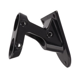 Luqeeg Flag Pole Holder, Double Hole Heavy Duty Flag Mounting Bracket Metal Flag Mount for Wall Roof Outdoor Railing Wooden Stakes House Porch, Strong and Rust Proof (Black)