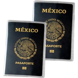 Pack 2 Fundas Transparente para Pasaporte – Porta Pasaporte de PVC Resistente al Agua, Protector de Documentos de Viaje, Tamaño Universal, Unisex – Color Transparente