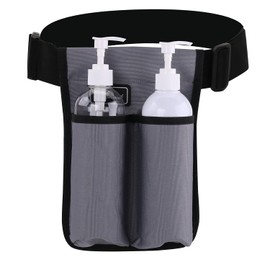 Funda para botella de masaje, 2 botellas de aceite de masaje ajustables (2 botellas, gris)