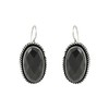 I Jewels Womens Silver Oxidised Teardrop Earrings With Oval Stones