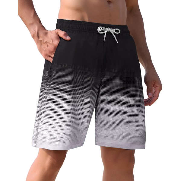 APTRO Men's Swimming Shorts Board Shorts with Zip Pockets Quick