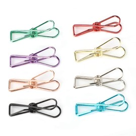 40Pcs Metal Wire Binder Clip Hollow Fish Shape Color Bag Sealing Bill Paper Holder Office Stationery