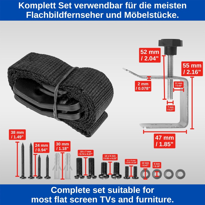 1 Set Black Tilt Lock Screw in TV for CRT