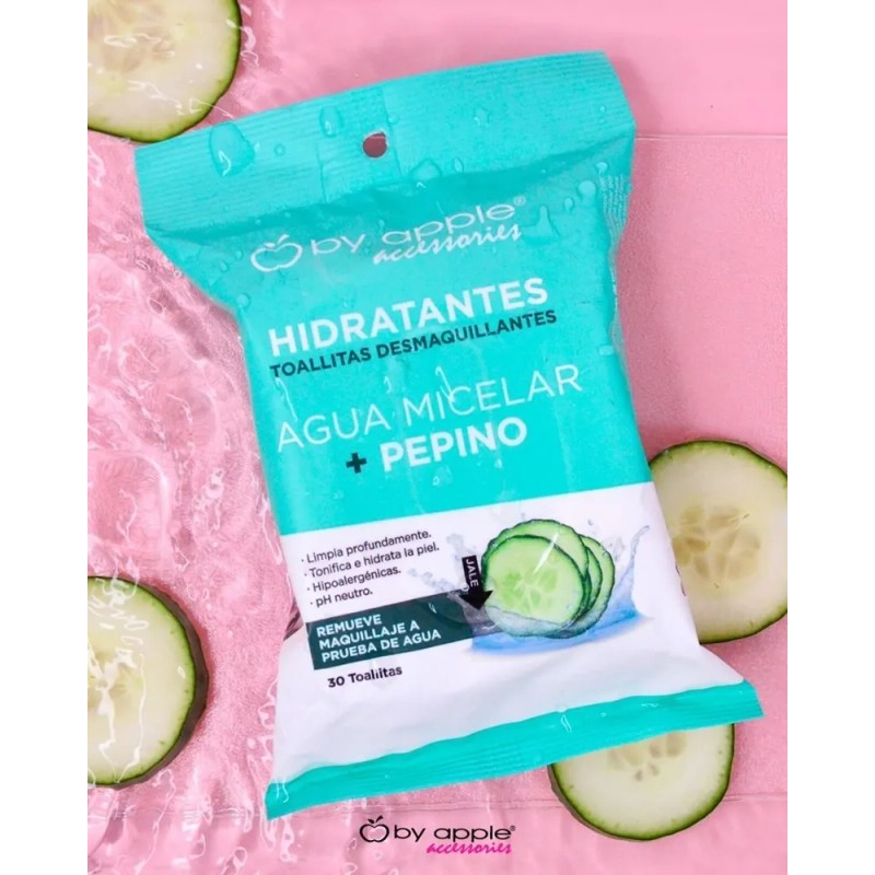Toallitas Desmaquillantes Con Agua Micelar + Pepino By Apple 30