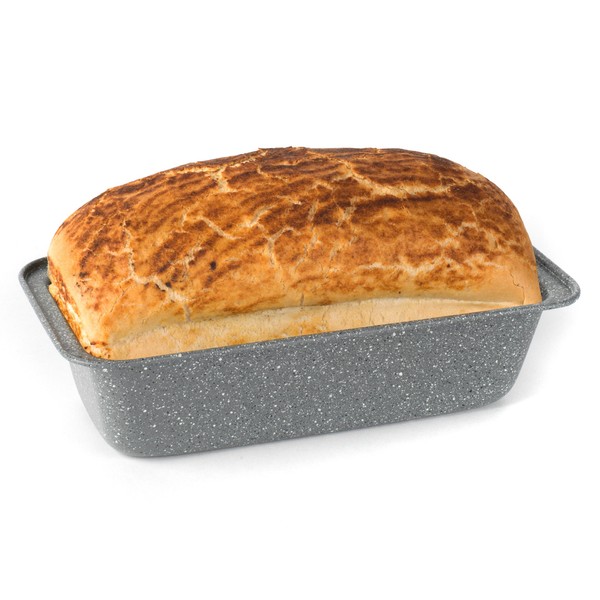 Salter BW02776G Non-Stick Loaf Baking Pan, Marblestone Collection, Perfect for Bread, Malt Loaf & Cakes, Oven Safe Up to 220°C/Gas Mark 7, Easy to Clean, Strong and Durable, Carbon Steel, Grey, 27 cm