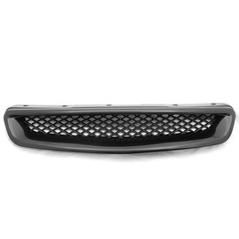 IKON MOTORSPORTS, Grille Compatible With 1996-1998 Civic Pre-Facelift Models, ABS Black Front Bumper Hood Grill Hood Guard by, 1997