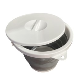 Southern Homewares Collapsible Bucket with Lid, Space-Saving Durable, & Portable for Home, Outdoors, and Travel Use, Round, 5-Liter