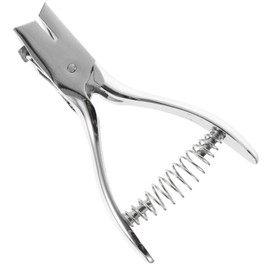 jojofuny Manual Oval Hole Puncher Versatile Handheld Id Card Punch Machine for DIY Crafts Scrapbooking and Office Use Capacity Silver Color