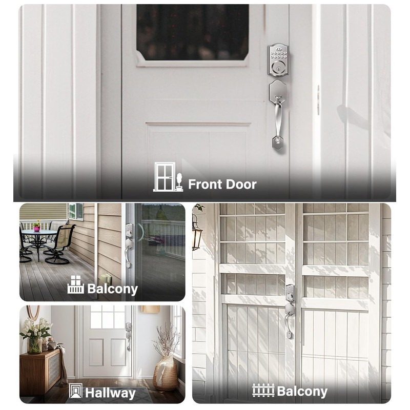 zafano Door Lock with 2 Lever Handles - Keyless Entry