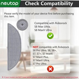 neutop Mop Pad Refill Compatible with Roborock S8 Max Ultra, S8 MaxV Ultra, Robot Vacuum Washable & Reusable Mop Cloth Replacement with 6 Flat Mop Pads 4 Circle Mop Pads.