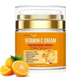 Vitamin C Moisturizing Cream - Organic Glowing Skin Anti-Aging, Rejuvenating, Boosting Collagen Hydrating for Dull, Dry & Sensitive & Oily Skin - 1.7 FL OZ.