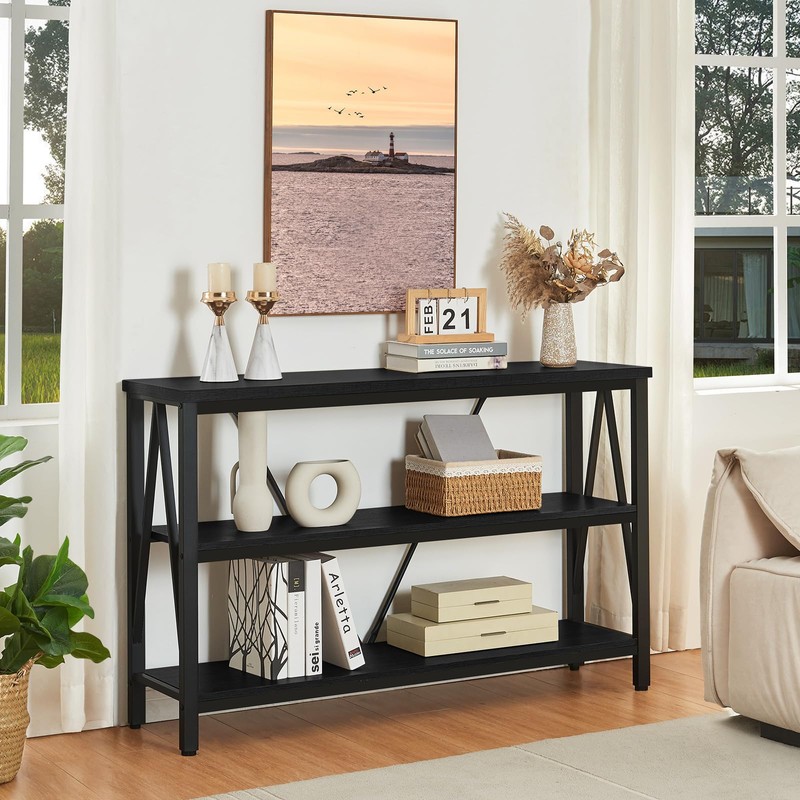 HOMISSUE Entryway Console Table, Rustic Console Tables with Wide Storage,