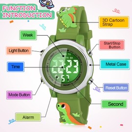 SUPZOE Kids Gifts Boys Ages 3-8 - Kids Waterproof Watch - Boys Watches Ages 5-7 - Dinasour Toys for Boys Age 5 6 7 8 - Boys Birthday Gifts Age 4-7 - Christmas Stocking Stuffers for Boys