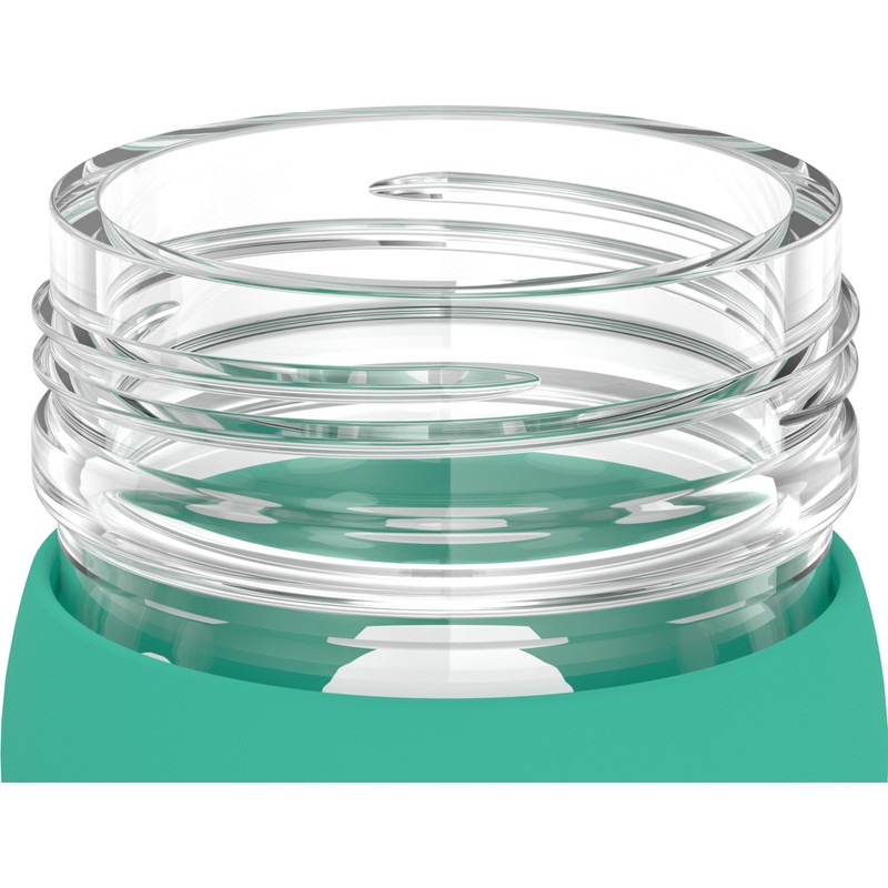 Lifefactory Glass Water Bottle with Pivot Straw Cap, 12 Ounce,