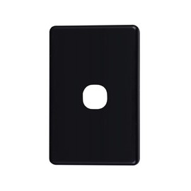4C | Classic 1 Gang Switch Polycarbonate Cover Plate - Black Colour
