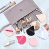 Esponjas triangulares reutilizables con correa para polvos sueltos, base cosmética,