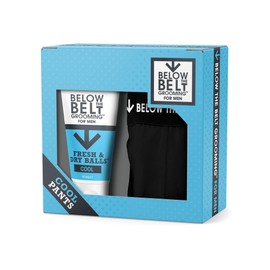 Below The Belt Grooming Cool Pants Gift Set - Includes Fresh & Dry Balls Cool and Below the Belt Cotton Boxer Shorts - Protects against Sweat, Odour and Chafing