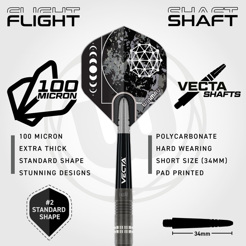 WINMAU Darts Callisto 22g 90% Professional Tungsten Steel Tip Darts