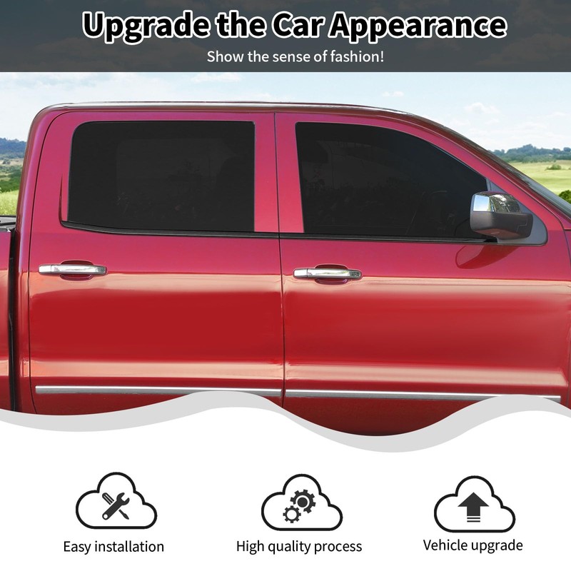 Polished Stainless Steel Chrome Window Sill Trims Compatible with 2014-2018