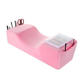 Comfortable Eyelash Extension Neck Pillow,Memory Foam Neck Contour Pillow for Sleeping Support,Beauty Salon Lash Grafting Pillow,Removable Pink Velvet Cervical Pillow