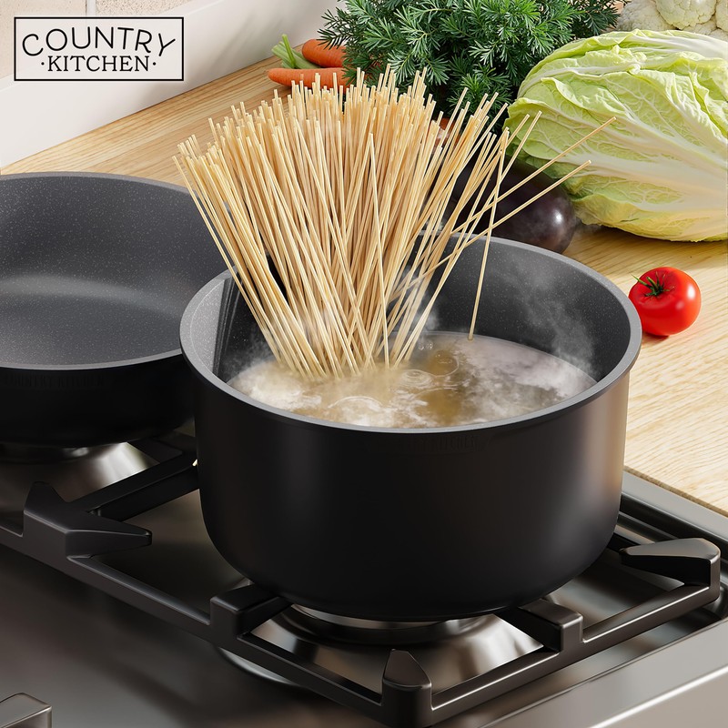 Country Kitchen Cookware Set with Removable Handle, Oven & RV