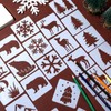 100 Pieces Winter Forest Stencil Template for Painting Reusable Drawing