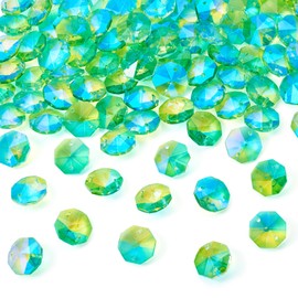 Spritewelry 90Pcs Octagon Glass Crystal Beads 18 mm 2 Hole Colorful Chandelier Crystals Faceted Beads Prism Bead Bulk Suncatcher Beads for DIY Craft, Hole: 1.6mm