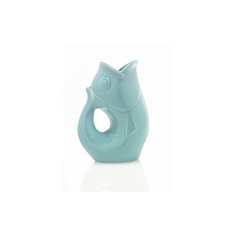Gurgle Pot Aqua 9 1/2 Inches High