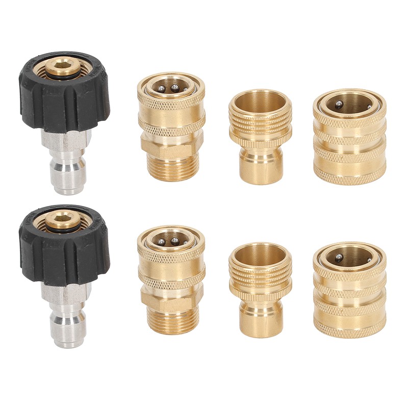 8pcs Pressure Washer Adapter Set Quick Coupler Fittings Metal Quick