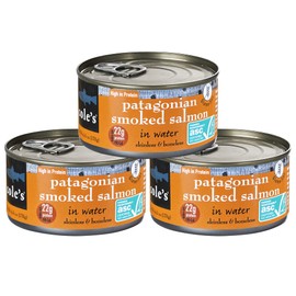 COLES – Patagonian Smoked Salmon in Water – Applewood Flavor-Boneless | Skinless | Canned Salmon-Seafood Rich in Protein - 6.0 oz Each Container- 3 pk