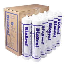 Clear BioSeal Waterproof Caulk & Sealant 100% RTV Silicone Sealant, 10oz Cartridge, Low Odor & Won't Yellow Silicone Clear, (Pack of 10)