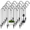 Therwen 20 Pcs 28 inch Adjustable Outdoor Shepherd Hooks Small