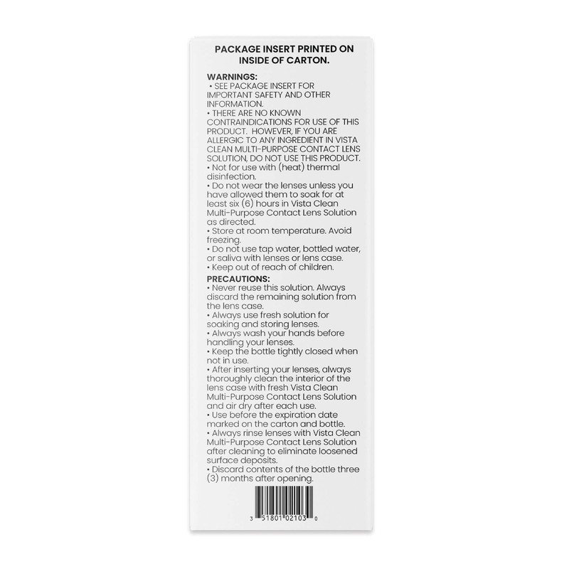 Vista Clean Multi-Purpose Solution for Scleral and Gas Permeable Contact