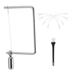 4 Pcs Cheese Slicer Wire Replacement For Marble Cheese Slicer Board,Cheese Cutter Wire for Block Cheeses Butter Cutting,Silver(Cheese cutting wire with frame)