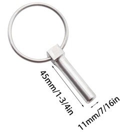 Adyoney 2 Pcs 7/16" x 1-3/4" Heavy Duty Lynch Pin, 304 Stainless Steel Linch Pin with Ring, Fit for Bike Farm Tractors Trailers Trucks (11mm x 45mm)