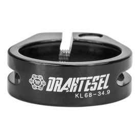 Drahtesel, Morsetto reggisella per Bicicletta, Anello di serraggio con Collegamento a Vite, Morsetto reggisella, Colore Nero, 31,8 mm