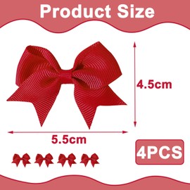 4 PCS Red Hair Bows, Hair Bows for Girls, Red Accessories Clips for Little Girl Baby Children Women and Cute, Long Lasting Give Birthday Gifts Bow Clips for Girls
