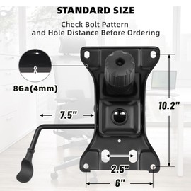 Besitu 500Lbs Office Chair Replacement Parts, w/ 6'' x 10.2" Mounting Holes Chair Base Heavy Duty Plate Swivel Tilt Control Seat Mechanism for Executive and Gaming Chairs
