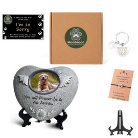 Moodmoon Pet Memorial Gifts for Dogs,Loss of Dog Sympathy Gift,Dog Memorial Stone,Dog Passing Away Bereavement Remembrance Gift Basket for Friends Family(Heart)