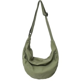KARRESLY Nylon Casual Crescent Crossbody Bag for Women Men Large Capacity Sling Shoulder Bag, Green