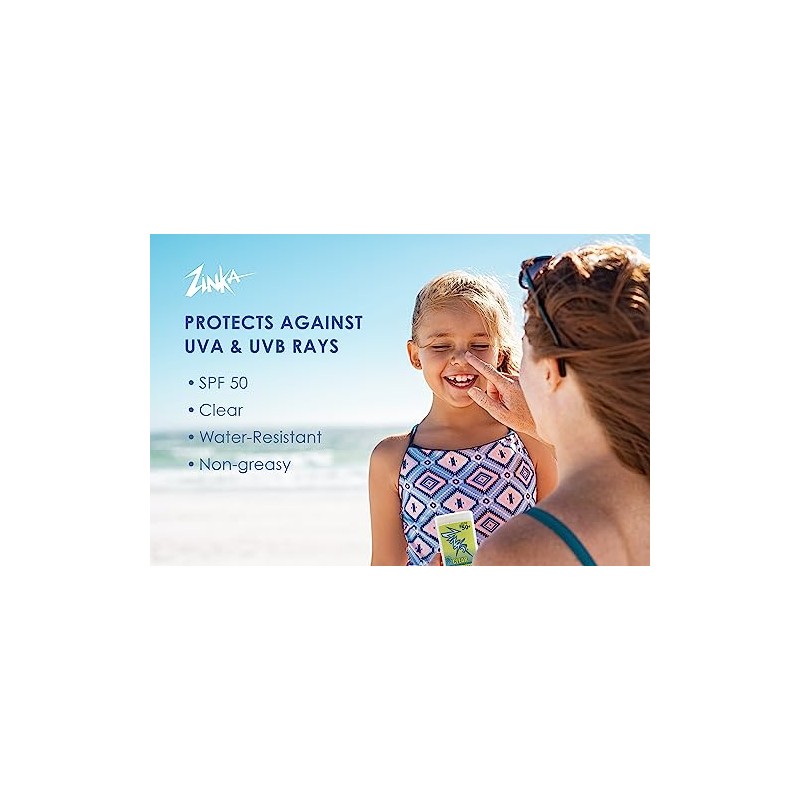 Zinka Clear Zinc Oxide Sunscreen Stick SPF 50 15ml (14g)