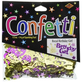 Beistle Royal Birthday Girl Metallic Confetti Party Table Decorations, 0.5 Ounces, Pink/Gold