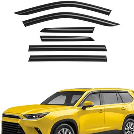 Extra Durable Window Deflectors Tape-On Window Visors Rain Guards Fit for Toyota Grand Highlander 2024-2025, Sun Visors, Wind Vent for Shades, Exterior Car Accessories - 6pcs. AG0752