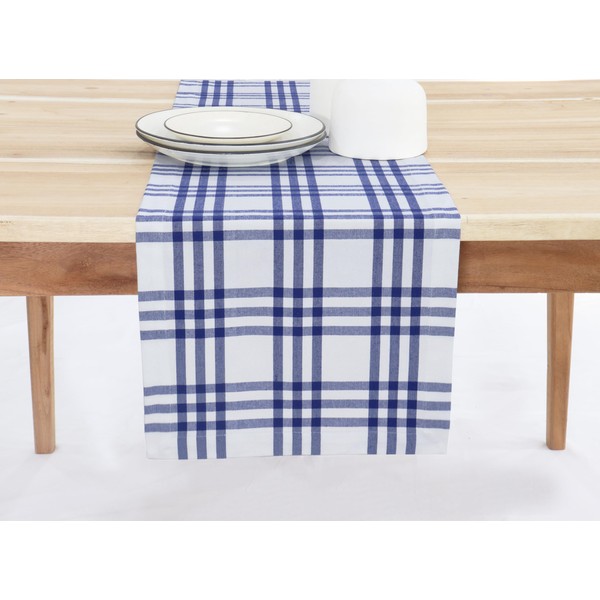 PurpleEssences Homestead Plaid Table Runner 14 x 108 inch Classic