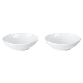 Royal Copenhagen 1064790 White Fluted Bowl, Small Plate, 3.4 fl oz (90 ml), Pair Set