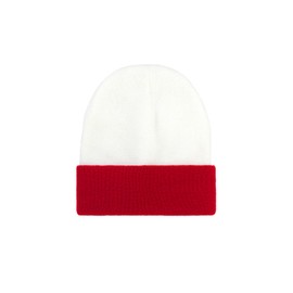 Century Star Knitting Unisex Beanie Cozy Winter Hat Stretchy Tuque Gift for Parents Men or Women 1 Pack Red&White